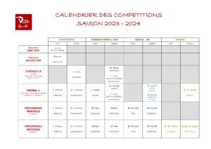 calendrier competitions dijon gym art